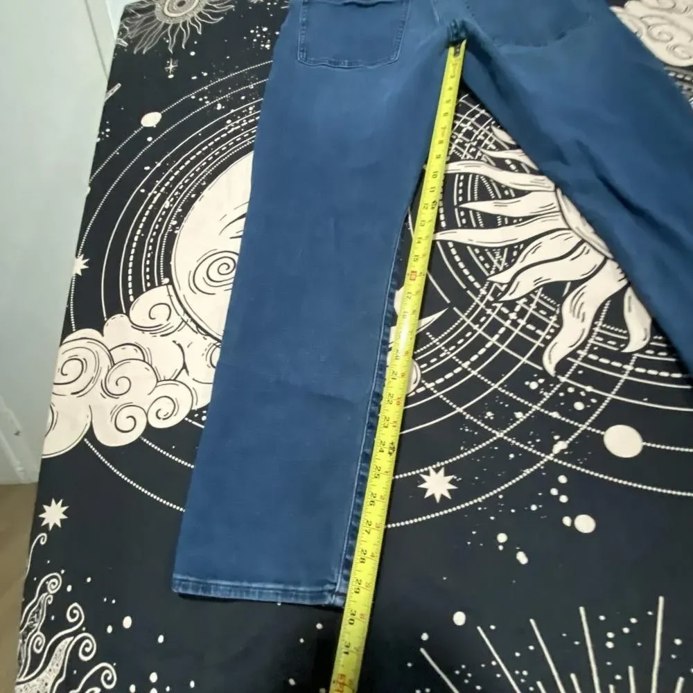 Madewell Straight Jeans Men's 38x32 Blue Cotton Denim Slim Fit Workwear Stretch